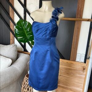 Elegant Blue One-Shoulder Dress Alfred Angelo size US10 women’s dress